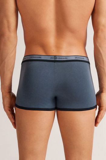 Cueca Boxer Washed Collection Em Algodão - Azul P / Azul