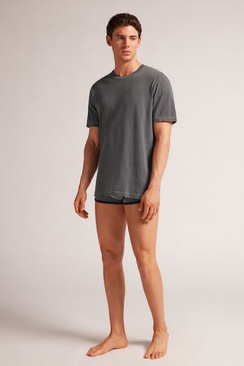 Camiseta Washed Collection Em Algodão - Cinza P / Cinza