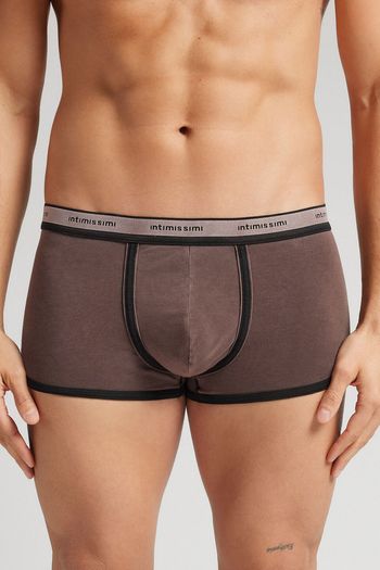Cueca Boxer Washed Collection Em Algodão - Marrom P / Marrom