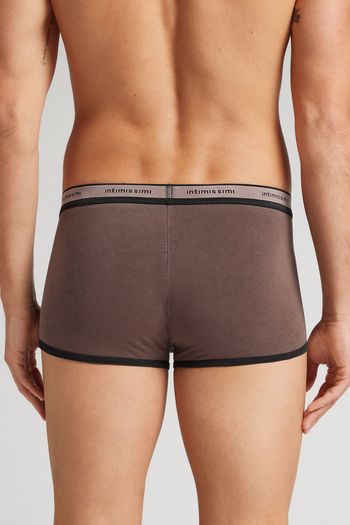 Cueca Boxer Washed Collection Em Algodão - Marrom P / Marrom