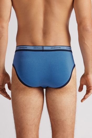 Cueca Slip Washed Collection Em Algodão - Azul P / Azul