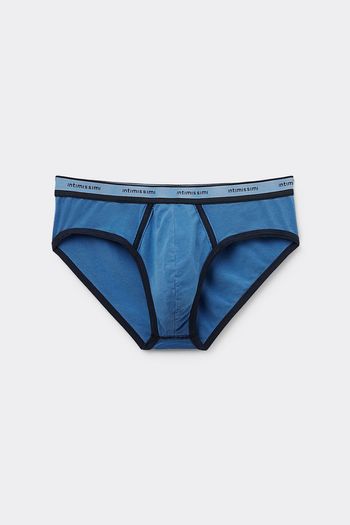 Cueca Slip Washed Collection Em Algodão - Azul P / Azul
