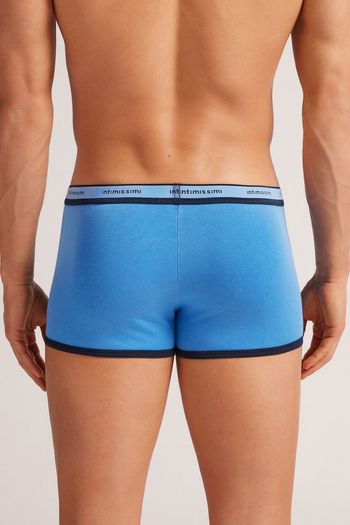 Cueca Boxer Washed Collection Em Algodão - Azul P / Azul