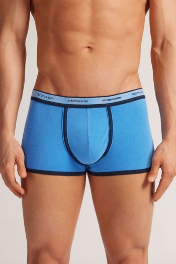 Cueca Boxer Washed Collection Em Algodão - Azul P / Azul