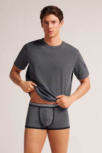 Cueca Boxer Washed Collection Em Algodão - Preto P / Preto