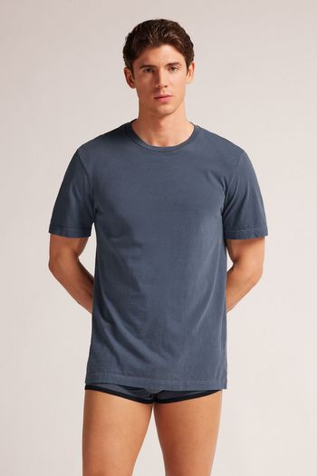 Camiseta Washed Collection Em Algodão - Azul P / Azul