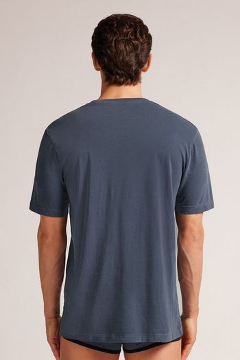 Camiseta Washed Collection Em Algodão - Azul P / Azul