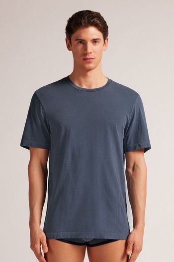 Camiseta Washed Collection Em Algodão - Azul P / Azul