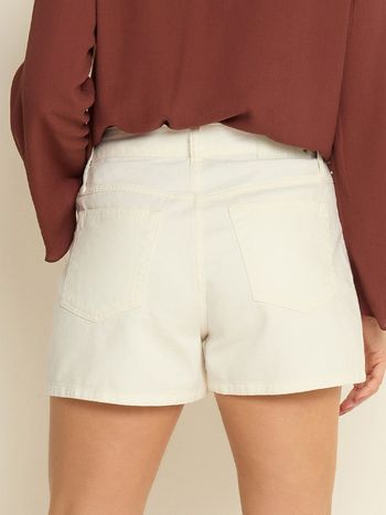 Short de Sarja com Nervura 34 / Off White