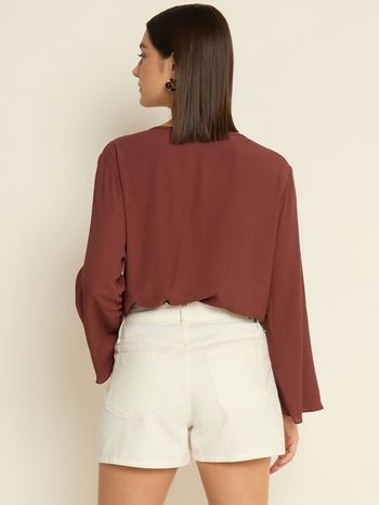 Short de Sarja com Nervura 34 / Off White