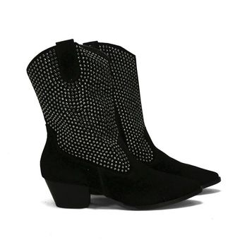 Bota Western em Camurça e Hotfix Ana Mello 38