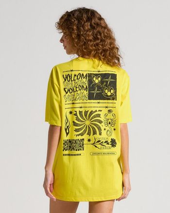 Camiseta Volcom System Error Amarela M / Amarelo