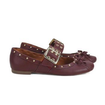 Sapatilha Vinho Pregas & Fivela Glamour Casual Ana Mello 35