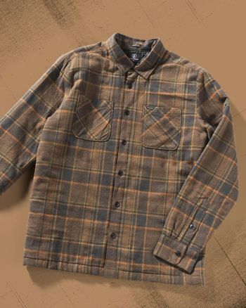 Camisa Flanela Volcom Brickstone Lined Mud P / Multi