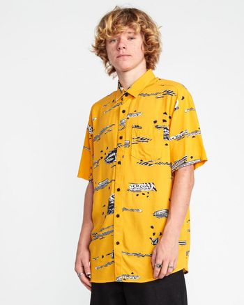 Camisa Volcom Skate Vitals Woven Sunburst P / Amarelo