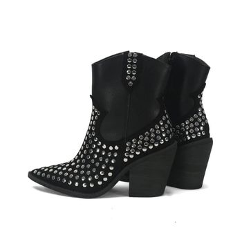 Bota Feminina Western com Tachas Metalizadas Ana Mello 34