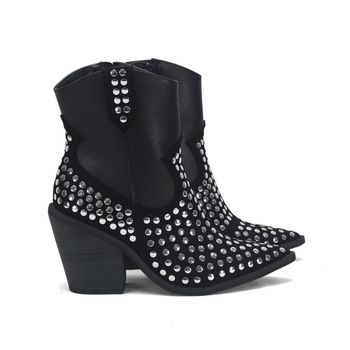 Bota Feminina Western com Tachas Metalizadas Ana Mello 34