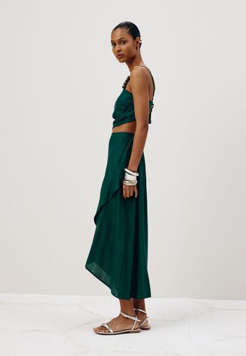 Vestido Midi Saia Transpassada PP / Preto