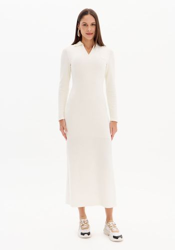 Vestido Super Midi Manga Longa Com Gola P / A0001