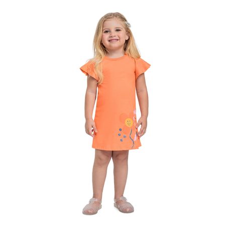 Vestido Infantil Bee Loop Floral Meia Malha Manga Curta Rosa