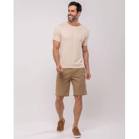 Bermuda Masculina Chino 11100 Sarja Ajustada Caramelo