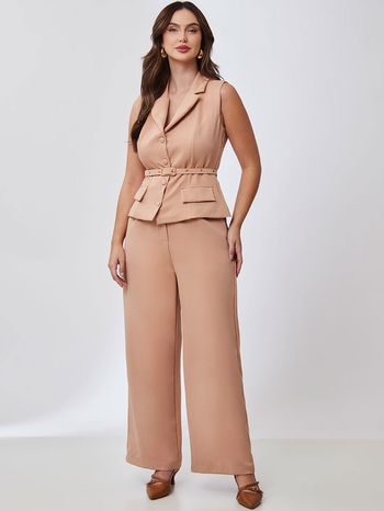 Calça Pantalona Alfaiataria Camel G / Camel