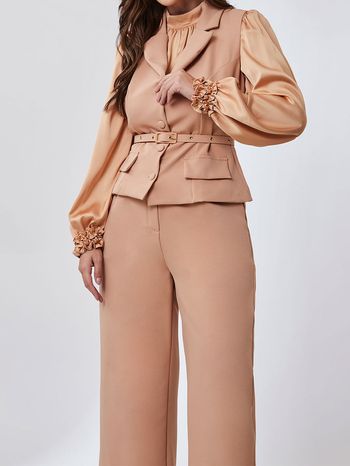 Calça Pantalona Alfaiataria Camel G / Camel