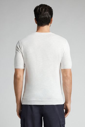 Camiseta Em Algodão Slub - Branco P / Branco