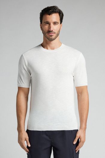 Camiseta Em Algodão Slub - Branco P / Branco