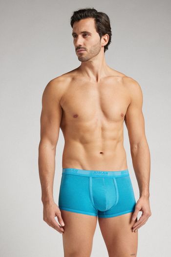 Cueca Boxer Washed Collection Em Algodão Supima - Azul P / Azul
