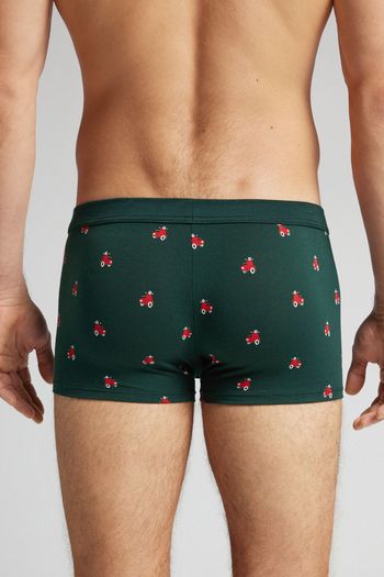Cueca Boxer Com Estampa De Scooter Em Algodão Natural Fresh - Verde P / Verde