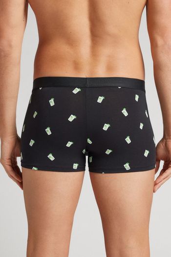 Cueca Boxer Com Estampa De Mojito Em Algodão Supima - Preto P / Preto