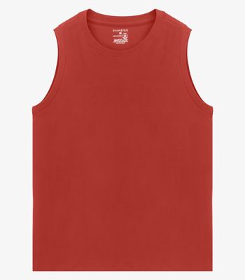 Regata Masculina Básico Meia Malha Diametro Vermelho M / Vermelho