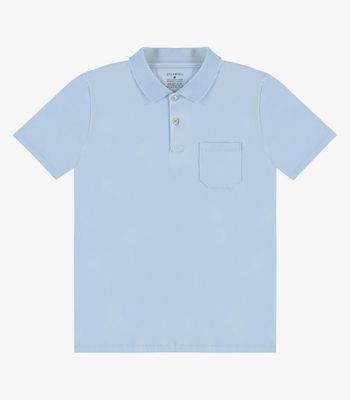 Polo Masculina Com Bolso Cotton Leve Diametro Azul P / Azul