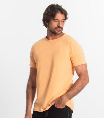 Camiseta Masculina Plus Size Meia Malha Diametro Laranja Plus G2 / Laranja