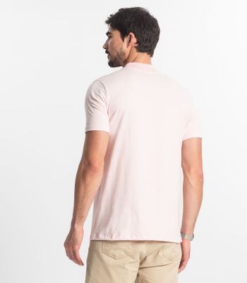 Polo Masculina Com Bolso Cotton Leve Diametro Rosa P / Rosa