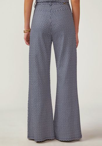 Calça Zinco Pantalona Alta Azul 34 / Azul