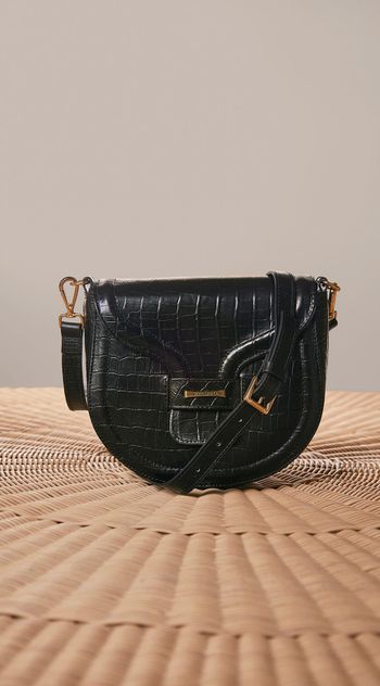 Bolsa Maria.Valentina Crossbody Com Metal Maria Valentina Preto P / Preto