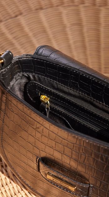 Bolsa Maria.Valentina Crossbody Com Metal Maria Valentina Preto P / Preto