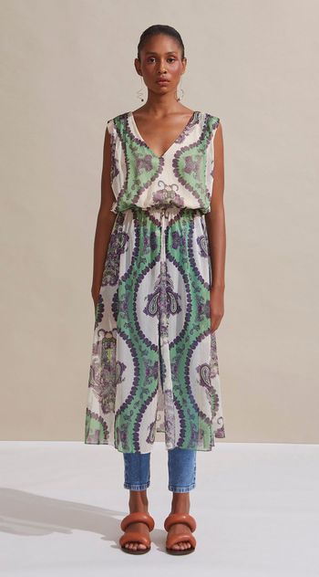 Blusa Maria.Valentina Decote V Cavada Com Fendas Verde P / Verde