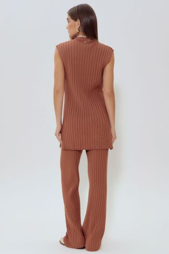 CALÇA TRICOT CAFE LATTE P