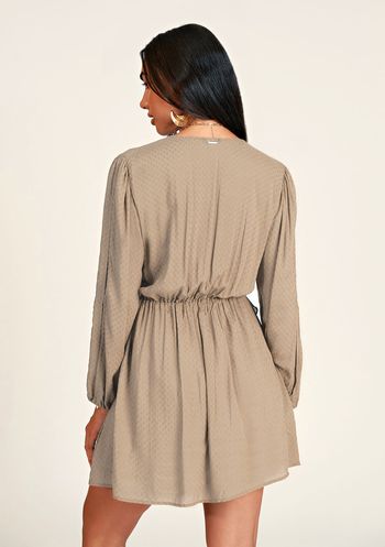Vestido Zinco Curto Decote V Com Cinto Verde PP / Verde