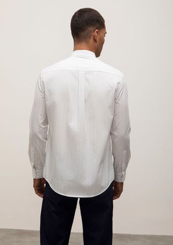 Camisa Manga Longa Com Bordado Branco P / Branco