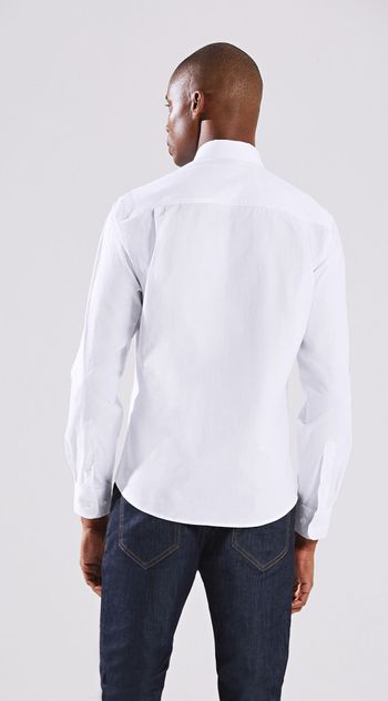 Camisa Manga Longa Com Bolso Branco P / Branco