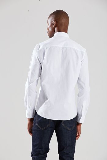 Camisa Manga Longa Com Bolso Branco P / Branco