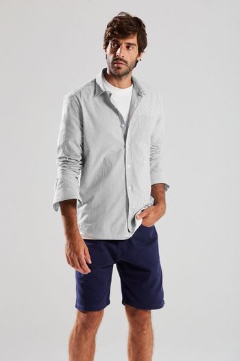 Camisa Manga Longa Com Bolso Branco GG / Branco