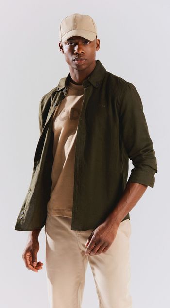 Camisa Manga Longa Com Bordado Verde P / verde