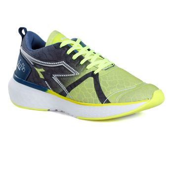 Tênis Corrida Masculino Diadora Nettuno Amarelo Neon e Azul 37 / AMARELO