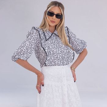 Camisa Laise Babadinhos Preto XG / Preto