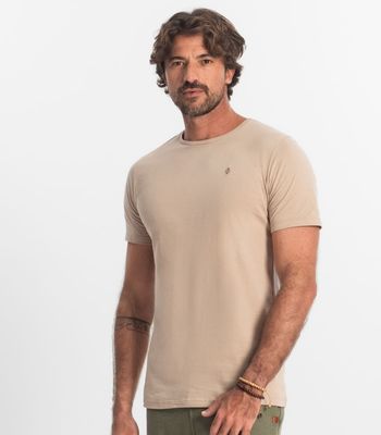Camiseta Masculina Basica Diametro Bege P / Bege